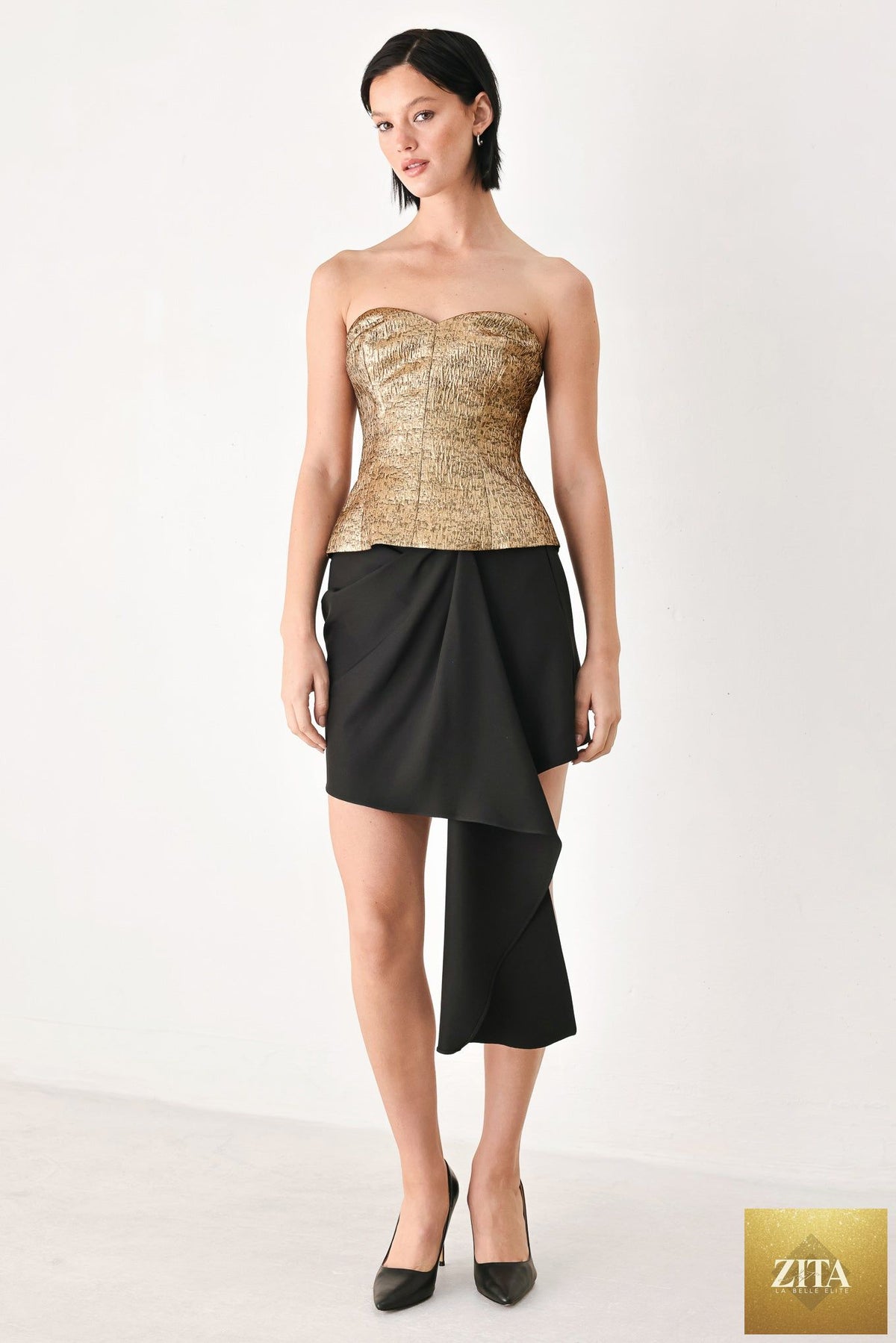 GOLD RUSH METALLIC SWEETHEART TUBE TOP