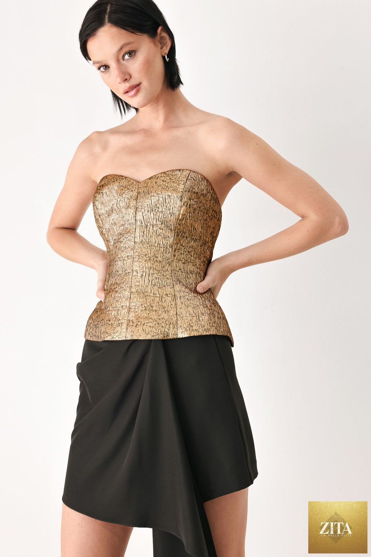 GOLD RUSH METALLIC SWEETHEART TUBE TOP