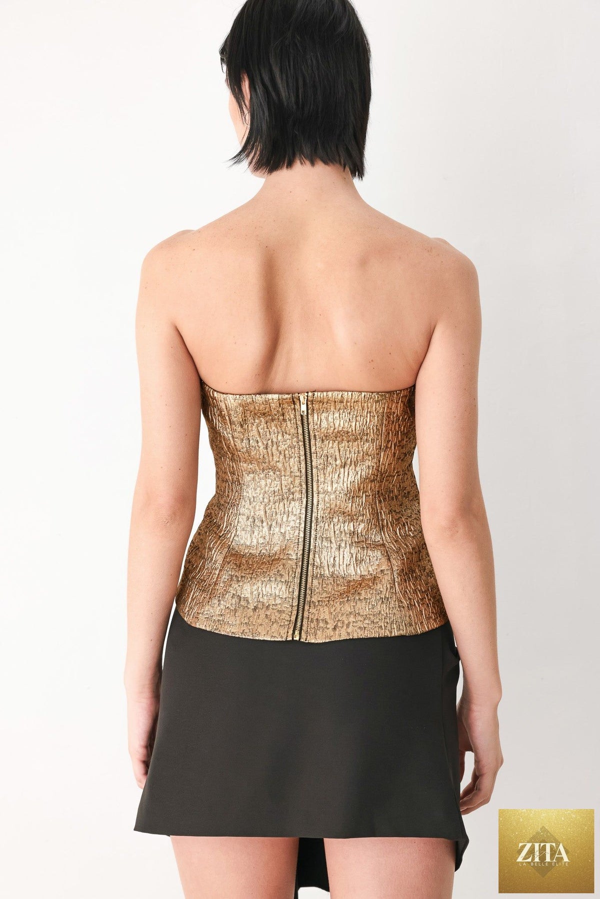 GOLD RUSH METALLIC SWEETHEART TUBE TOP