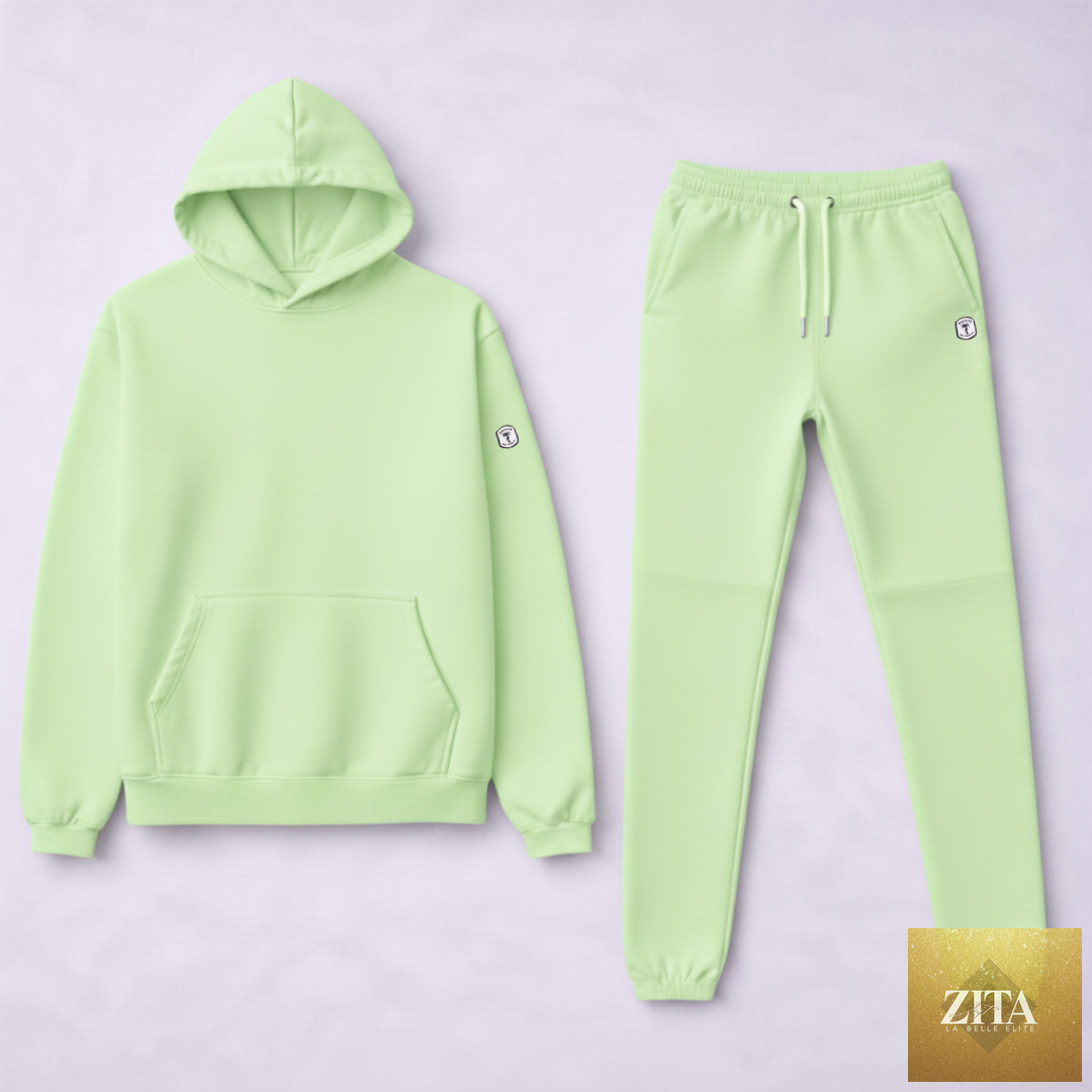 Kinetix casual luxury women's sweatsuit in gelato lime, featuring a comfortable fit and stylish design for relaxed wear.