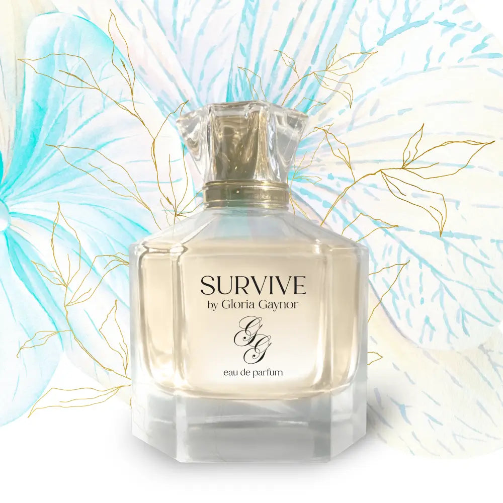 Gloria Gaynor SURVIVE eau de parfum bottle by Best Clean Beauty, featuring a sleek design for perfume and room spray.