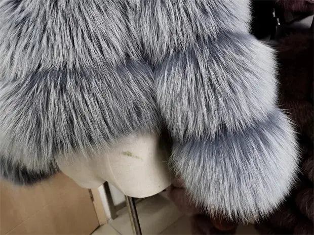 MAOMAOKONG Super Hot Winter Women Luxury Thick Real Raccoon Fur Coat Natural Fox Fur Jacket Plus Size Furry Jackets Female Vest ZITA LA BELLE ÉLITE