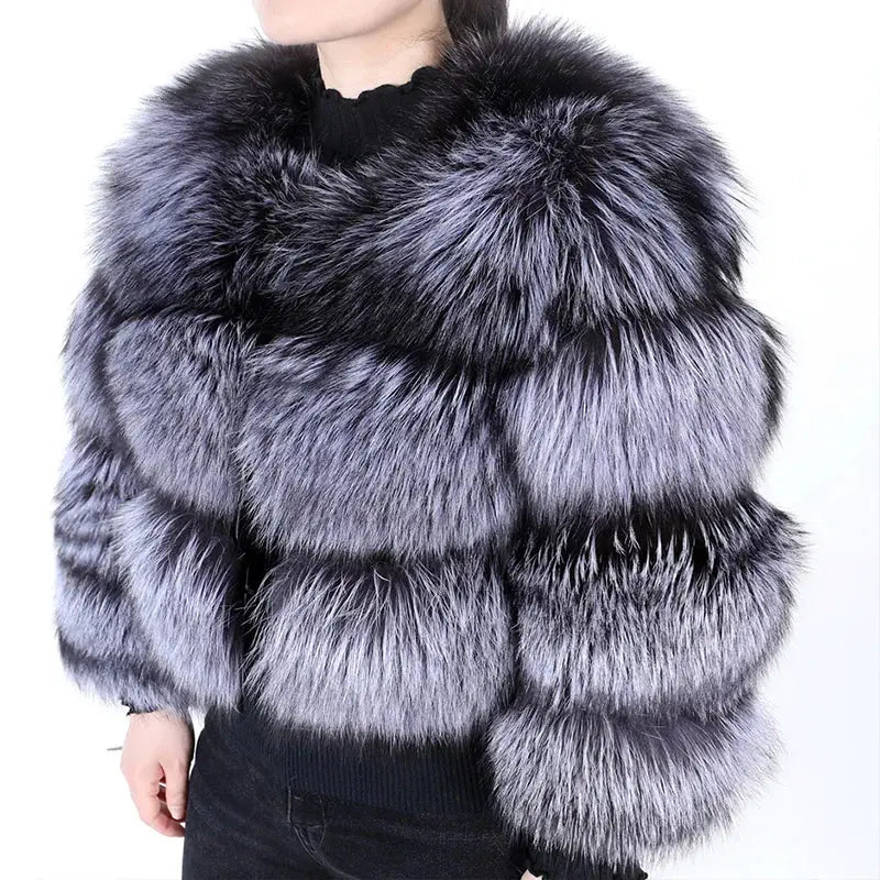 MAOMAOKONG Super Hot Winter Women Luxury Thick Real Raccoon Fur Coat Natural Fox Fur Jacket Plus Size Furry Jackets Female Vest ZITA LA BELLE ÉLITE