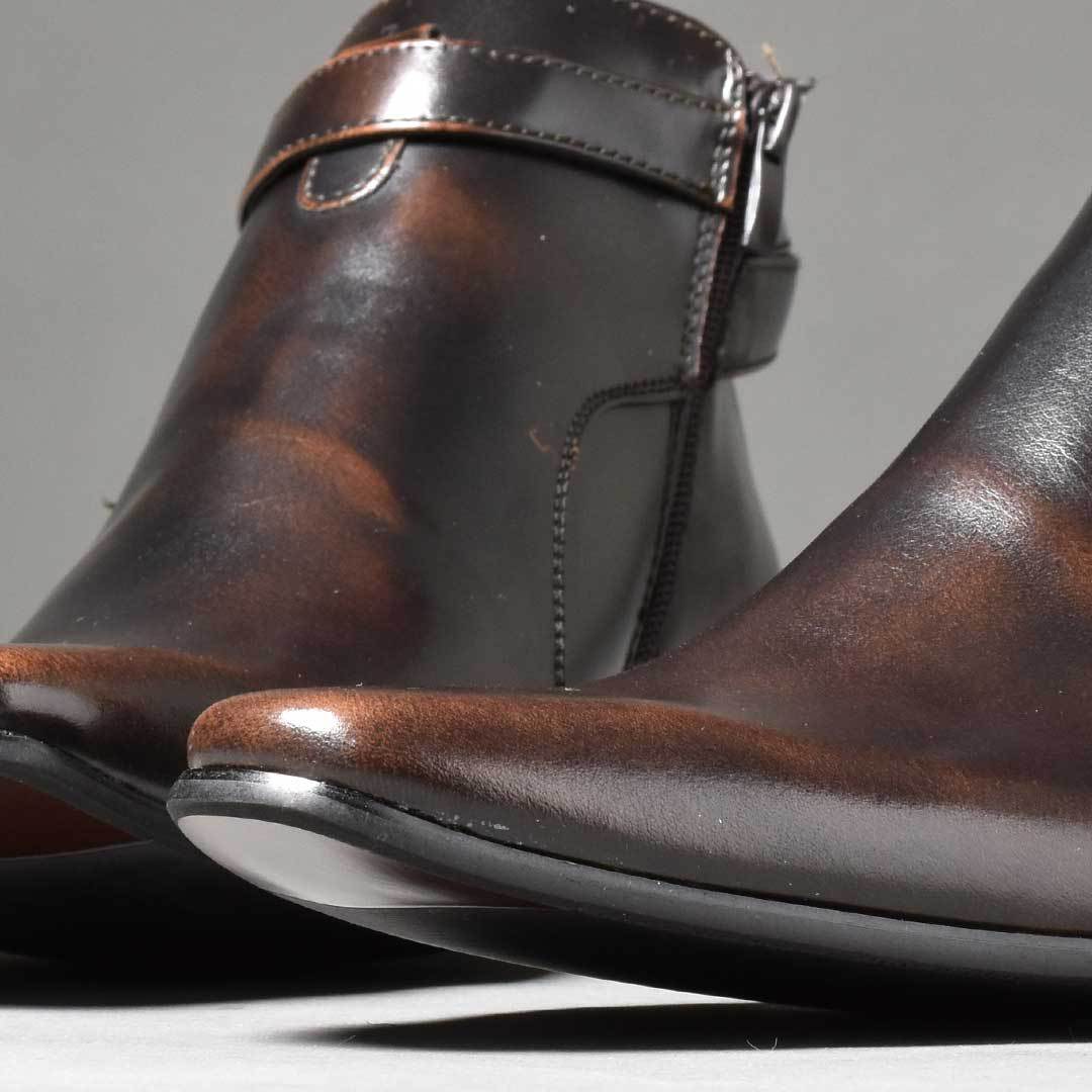 Don John men's leather casual boots, stylish business footwear with a sleek design and polished finish.
