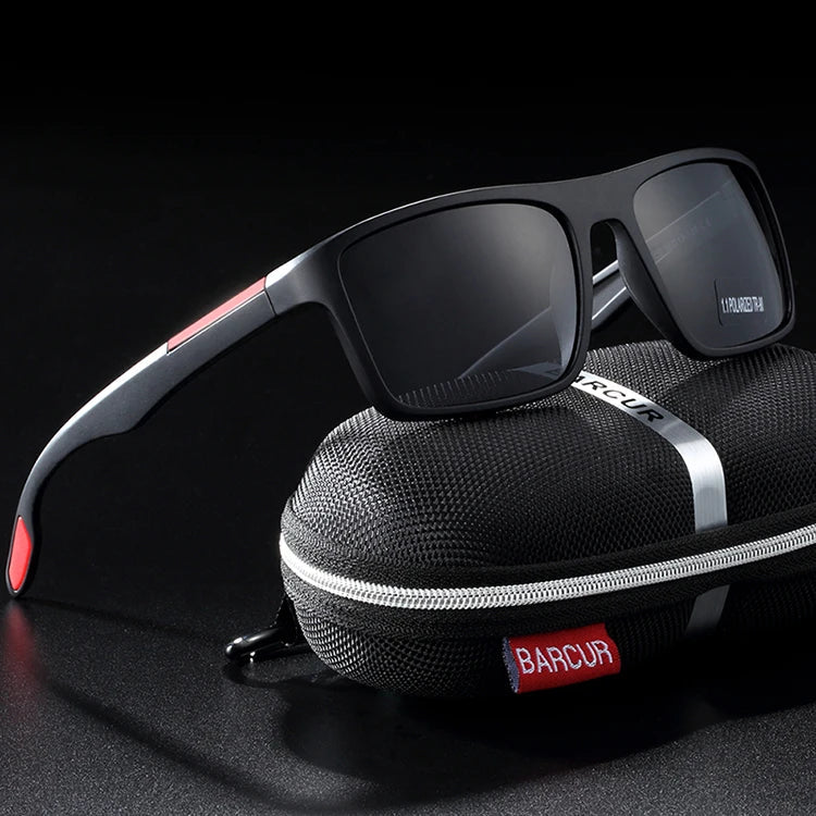 Stevvex BARCURTR90 men's ultralight polarized sunglasses with vintage square frame and UV400 protection for summer.