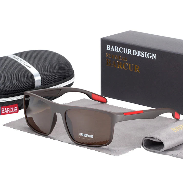 Stevvex BARCURTR90 ultralight polarized men's sunglasses with square vintage frame and UV400 protection, summer eyewear.
