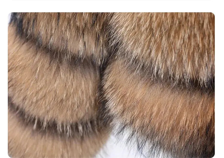 MAOMAOKONG Super Hot Winter Women Luxury Thick Real Raccoon Fur Coat Natural Fox Fur Jacket Plus Size Furry Jackets Female Vest ZITA LA BELLE ÉLITE