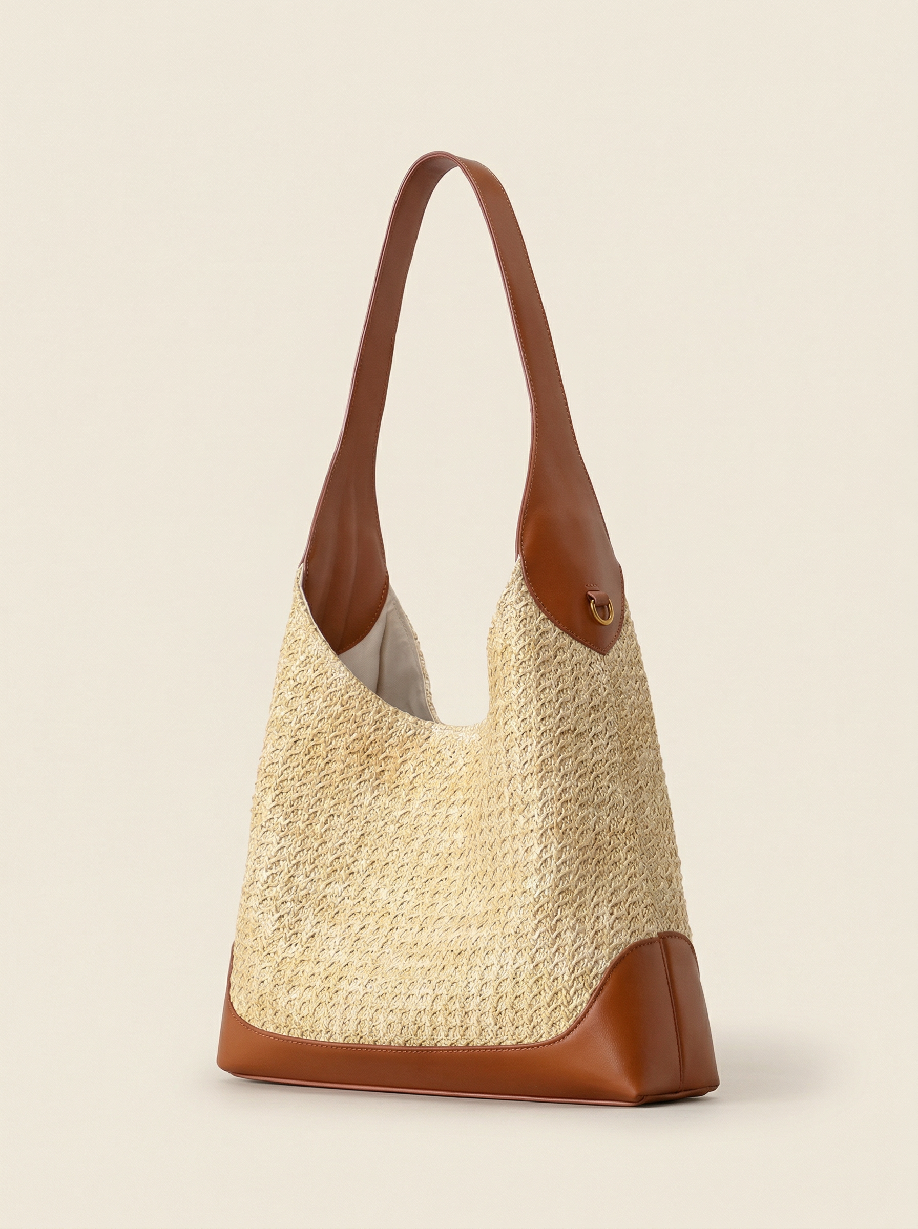 Artisanal Handwoven Colorblock Bucket Bag for Effortless Coastal Style