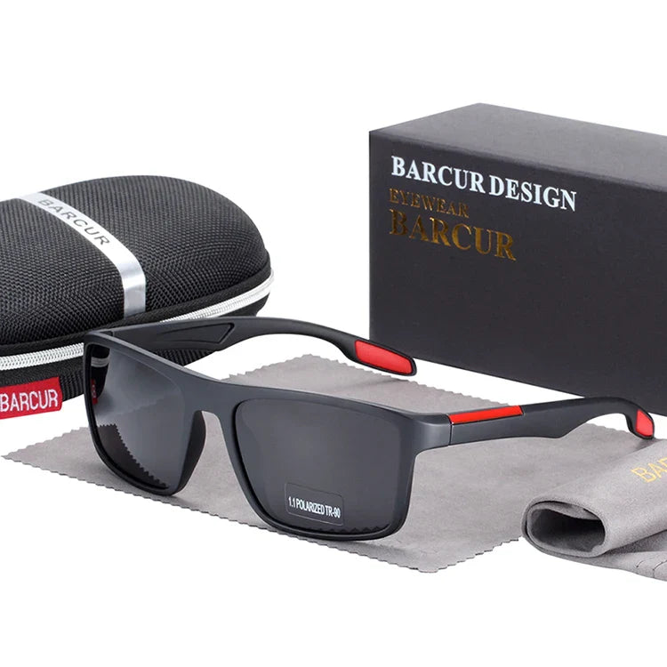 Stevvex BARCURTR90 ultralight polarized sunglasses for men with vintage square frame and UV400 protection, summer eyewear