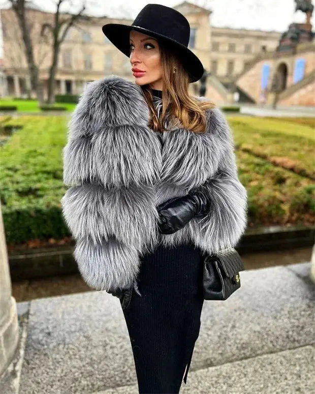 MAOMAOKONG Super Hot Winter Women Luxury Thick Real Raccoon Fur Coat Natural Fox Fur Jacket Plus Size Furry Jackets Female Vest ZITA LA BELLE ÉLITE