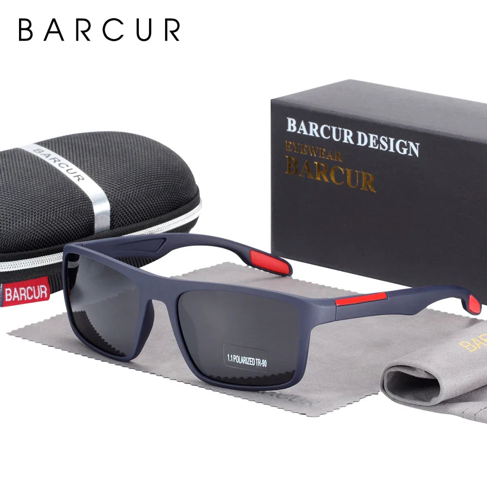 Stevvex BARCURTR90 ultralight polarized sunglasses for men, vintage square design with UV400 protection, summer eyewear