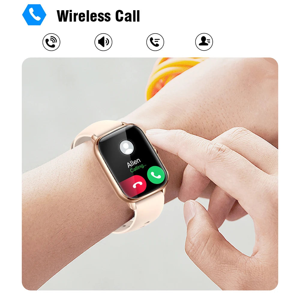 SENBONO KT65 Smart Watch Men Women 1.9'' BT Call Custom Dial Smart Pear Poppy