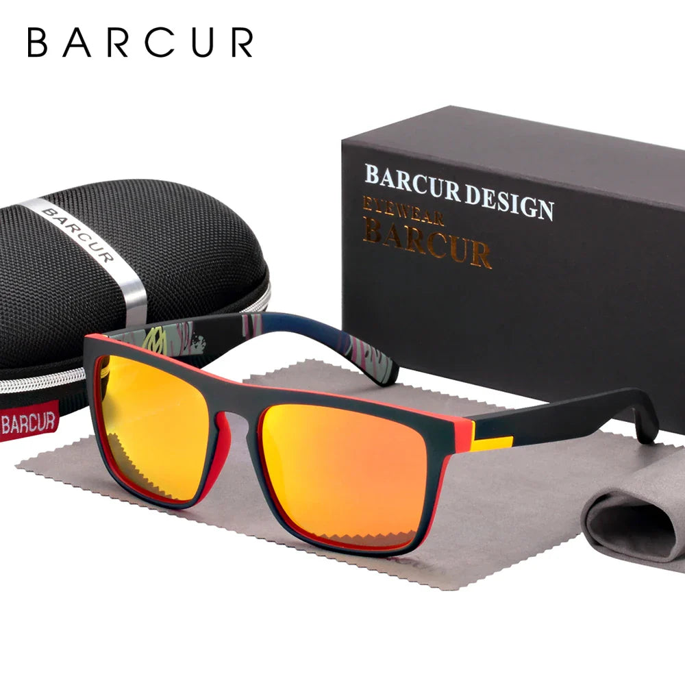 Stevvex BARCUR men's polarized driving sunglasses with UV400 protection, lightweight TR90 frame, and anti-glare lenses for summer.