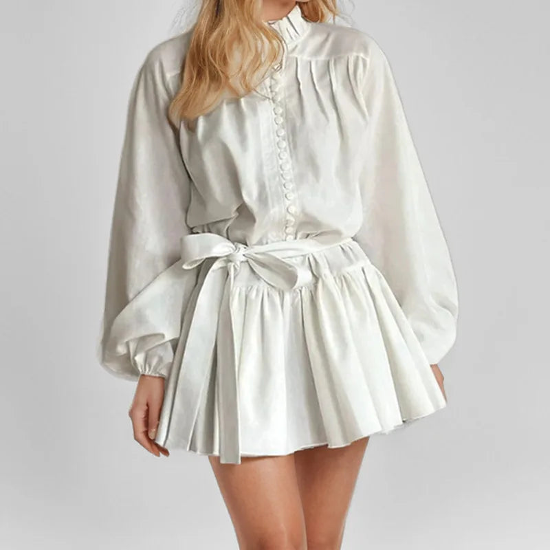 Women's Elegant and Fashionable Long Sleeved Printed Dress