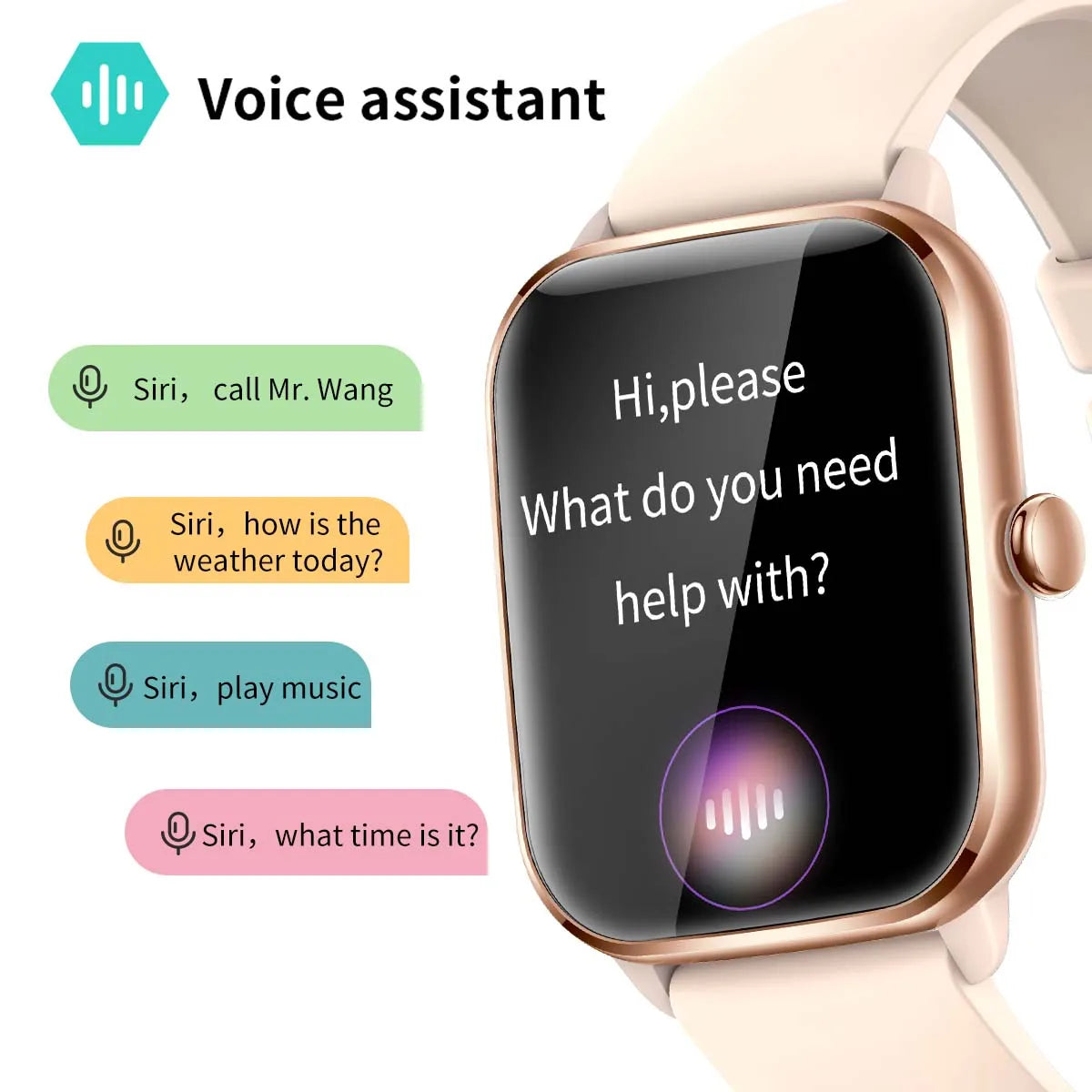 SENBONO KT65 Smart Watch Men Women 1.9'' BT Call Custom Dial Smart Pear Poppy