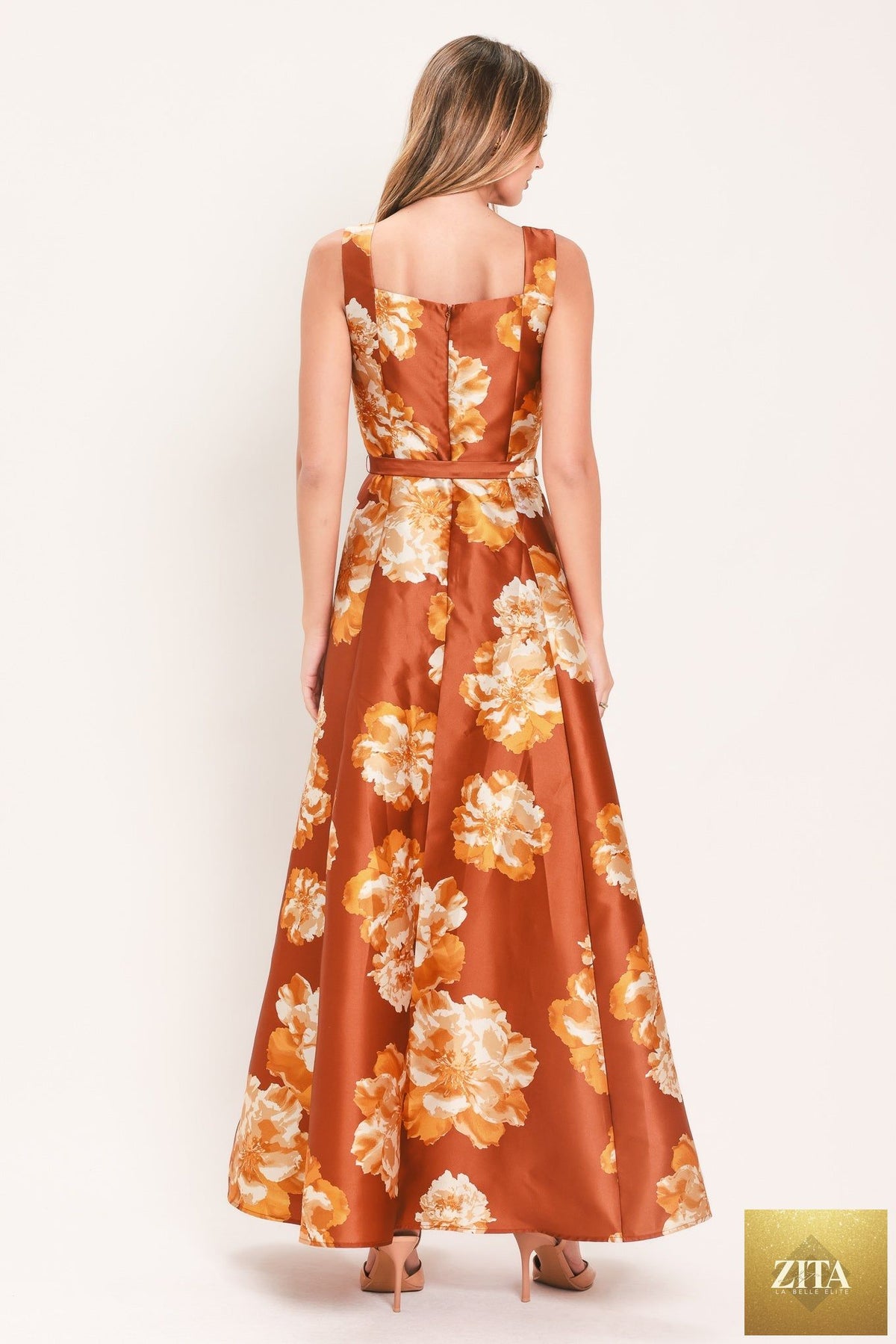 FIRESIDE FLORAL REVERIE WOVEN MAXI DRESS