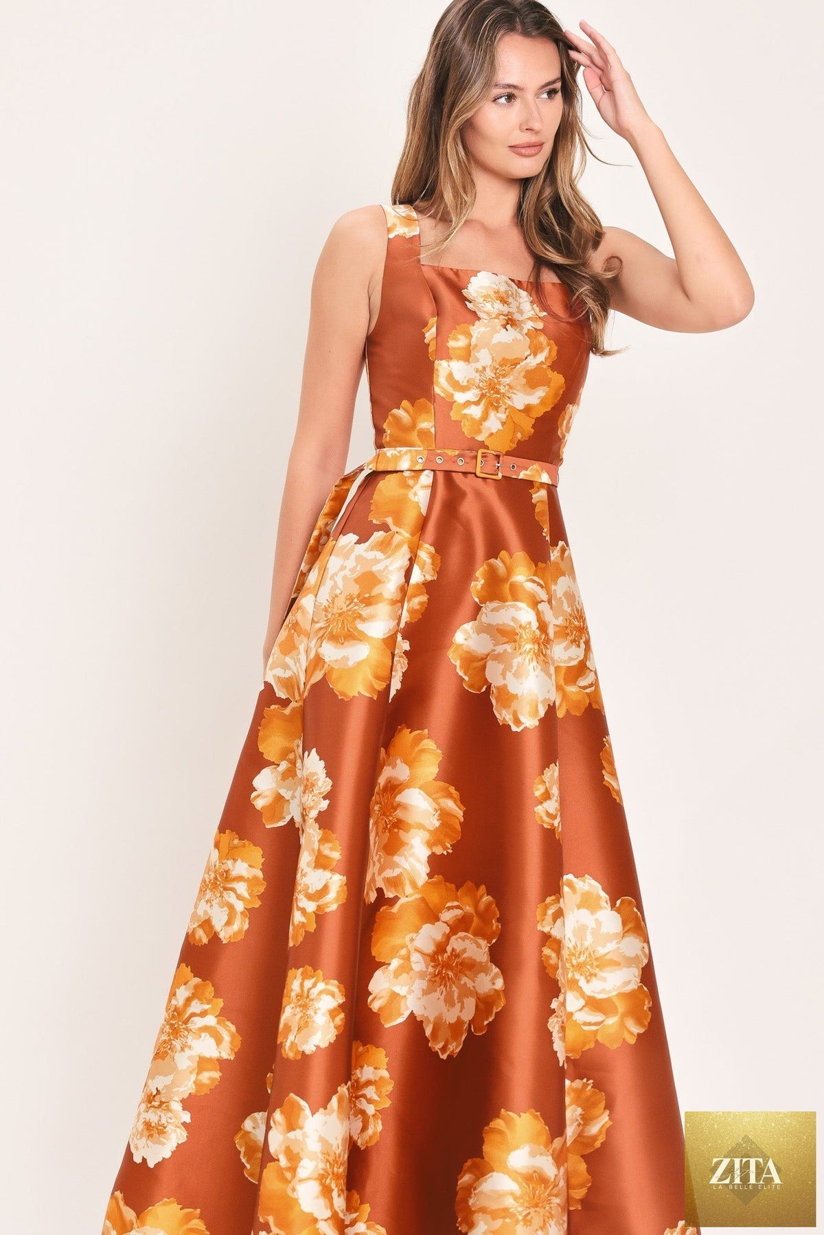 FIRESIDE FLORAL REVERIE WOVEN MAXI DRESS