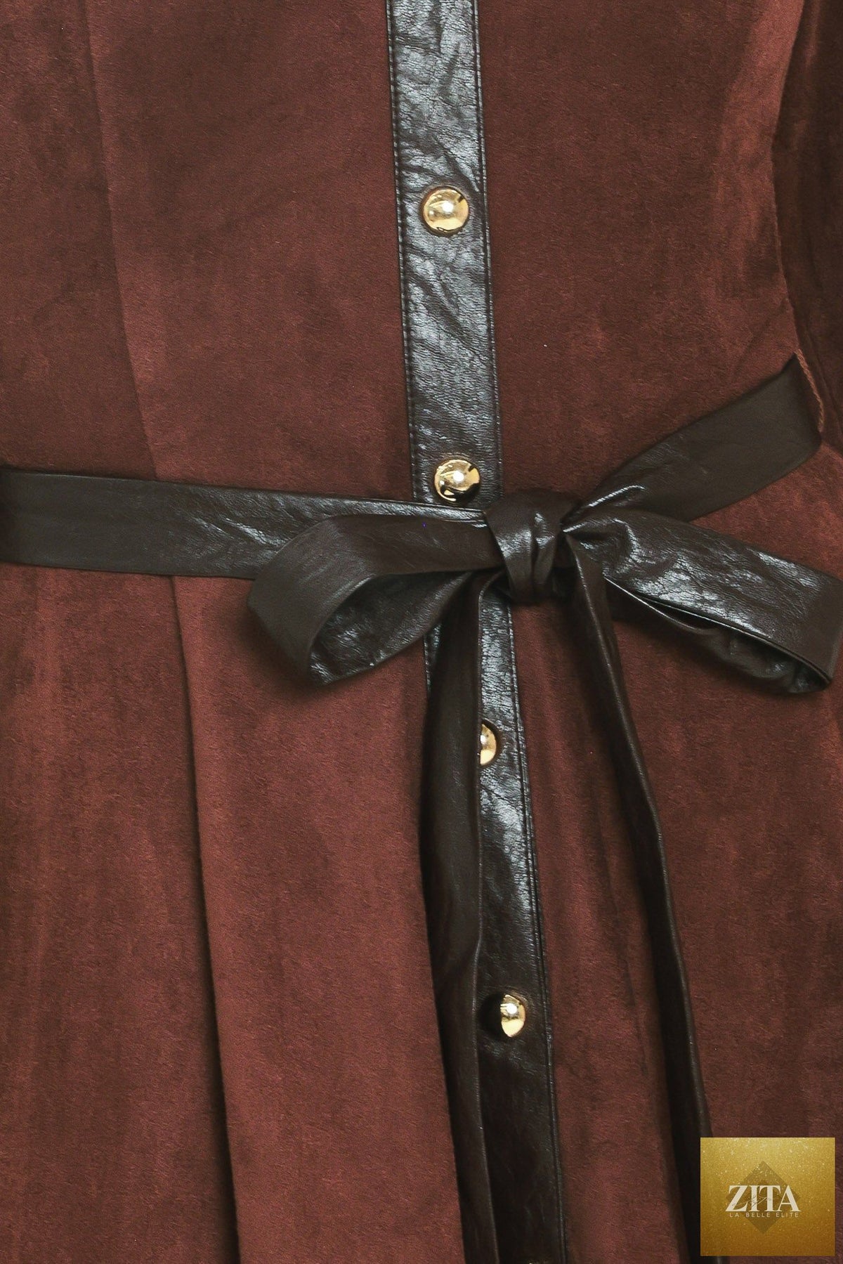 FALLING FOR YOU BURGUNDY FAUX SUEDE TIE-WAIST MINI DRESS