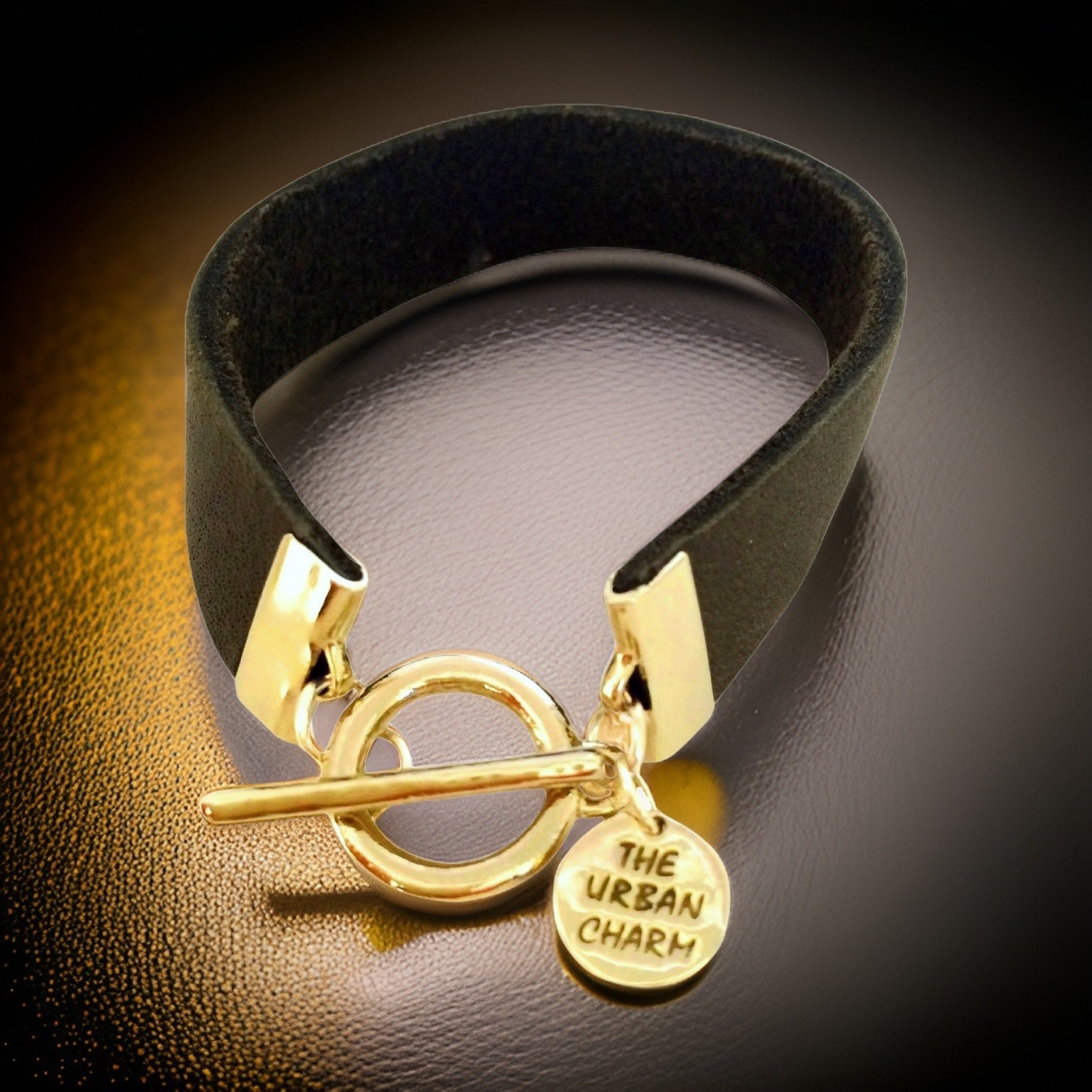 Distressed Olive Leather Color Band Bracelet by The Urban Charm Pear Demeter