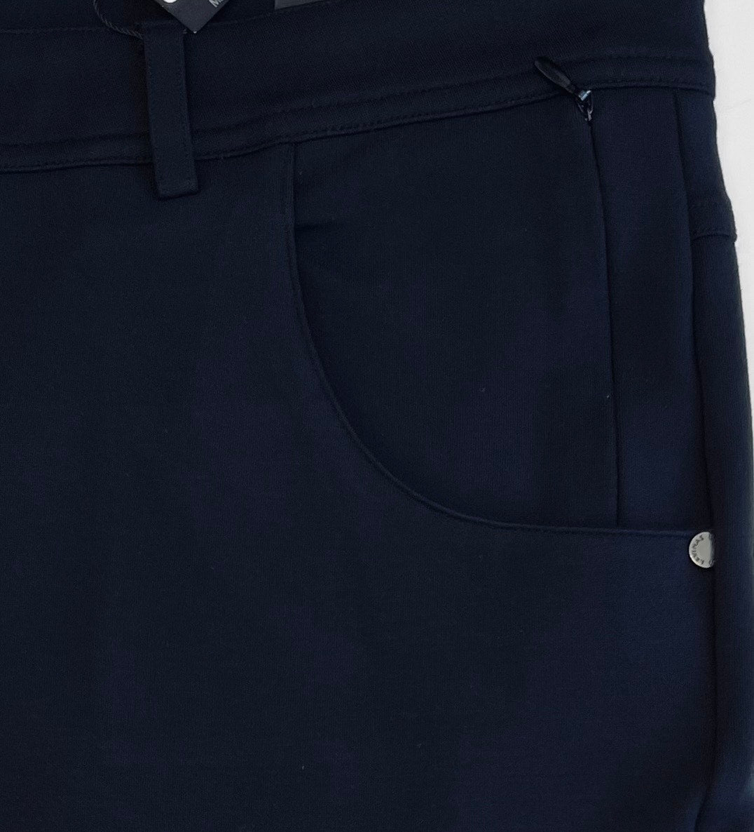 Black men's stretch chinos from LEVINAS® Performance Collection, casual pants with a modern fit and comfortable stretch fabric.