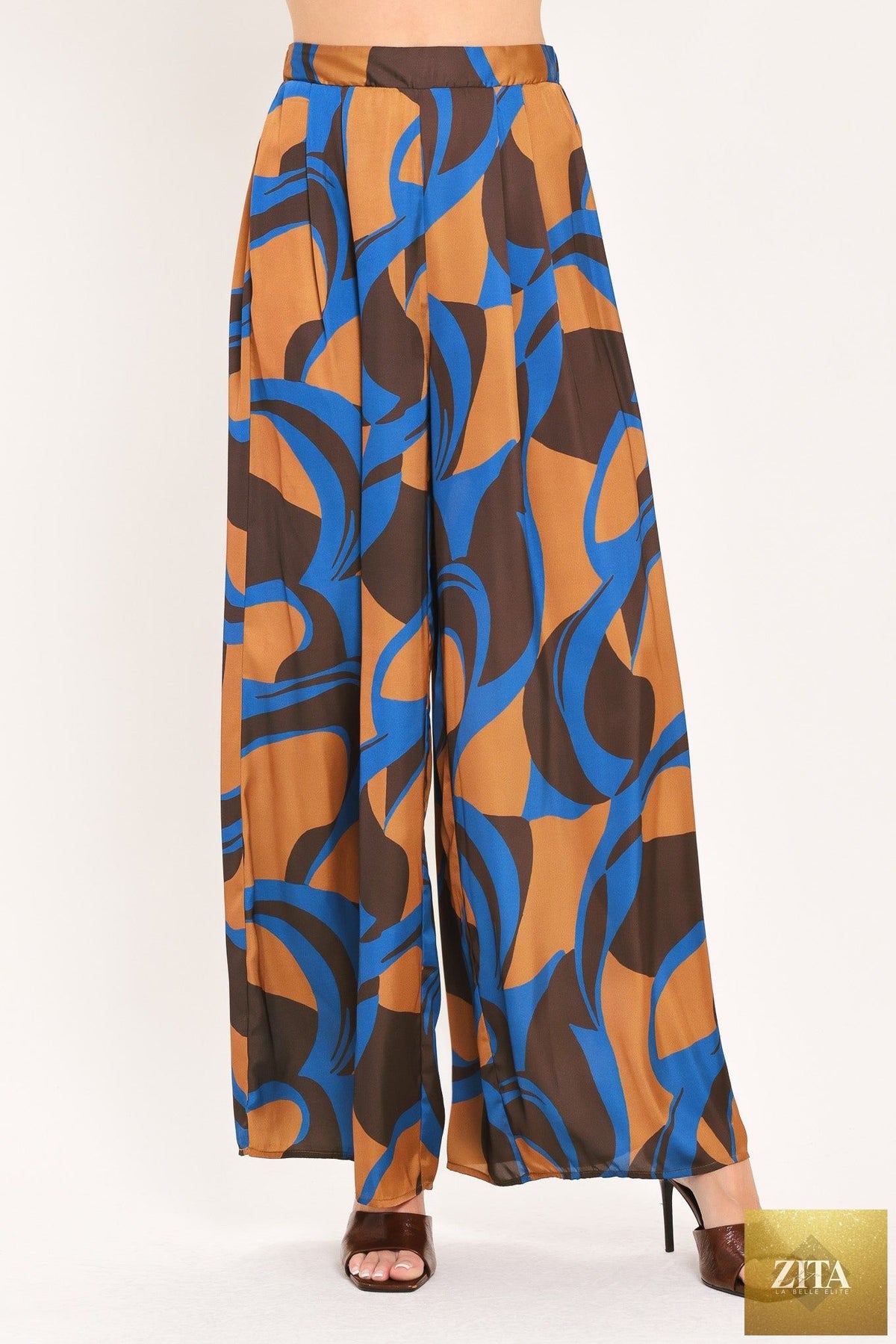 SIENNA WAVE STATEMENT WOVEN WIDE LEG PANTS