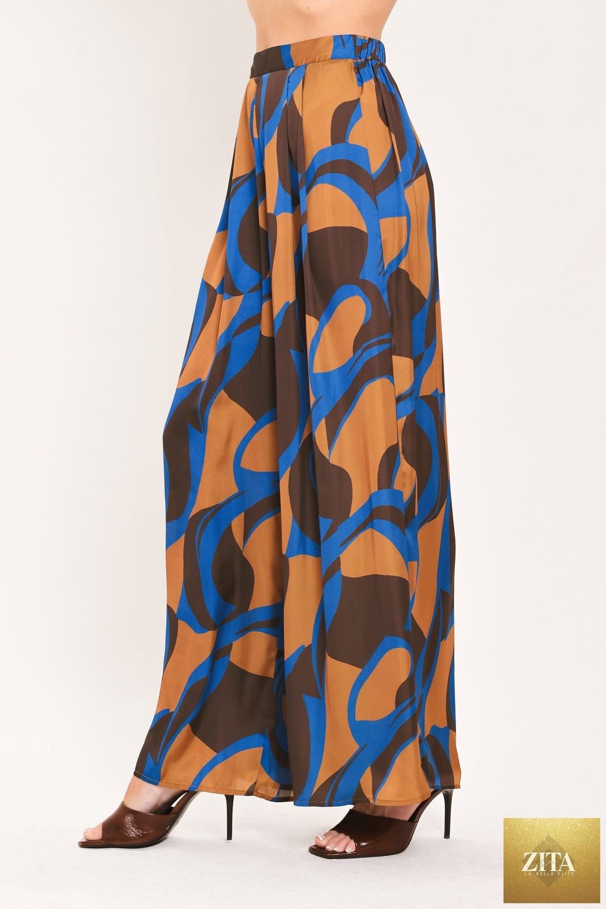 SIENNA WAVE STATEMENT WOVEN WIDE LEG PANTS