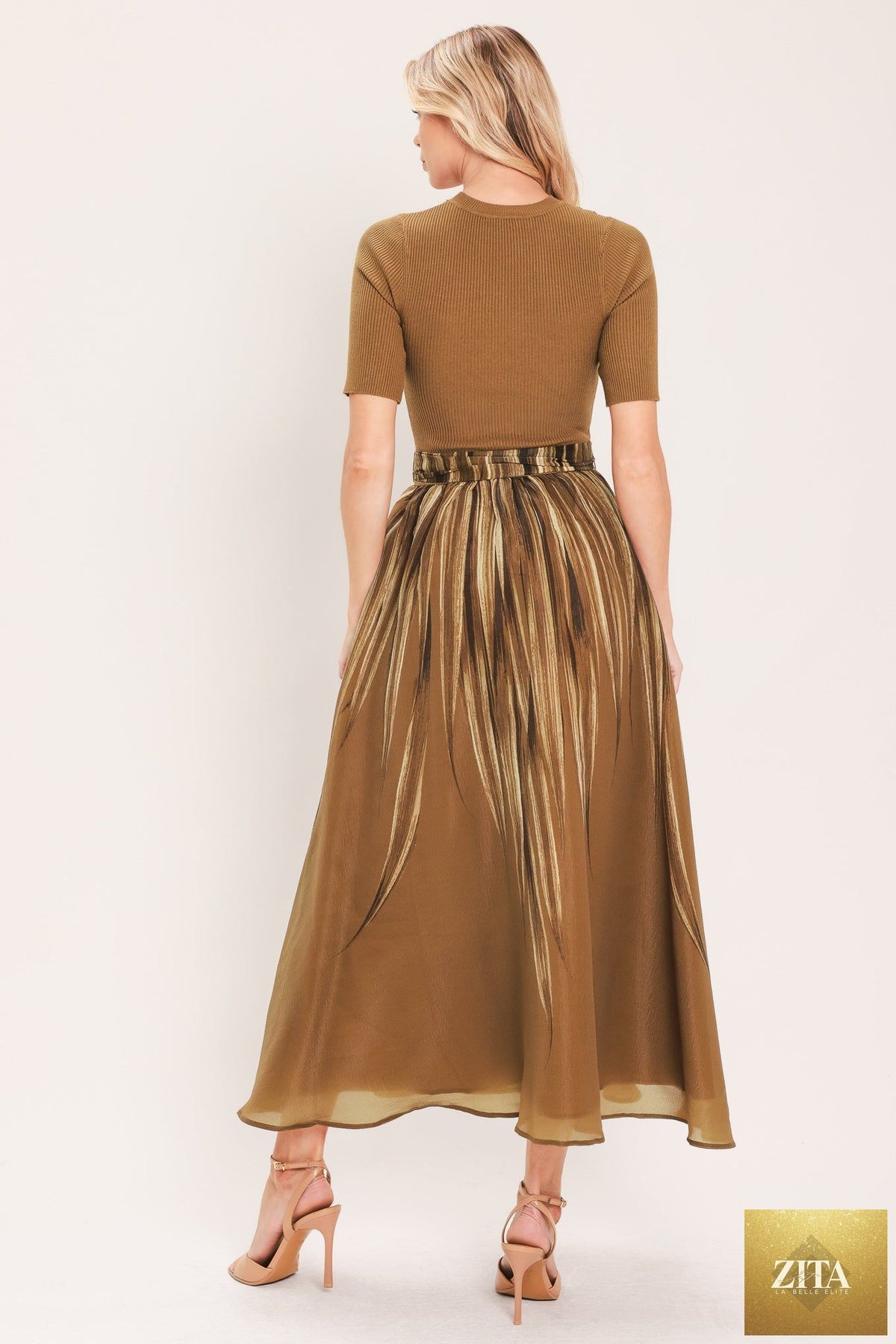 GOLDEN QUILL ROMANCE MIDI DRESS
