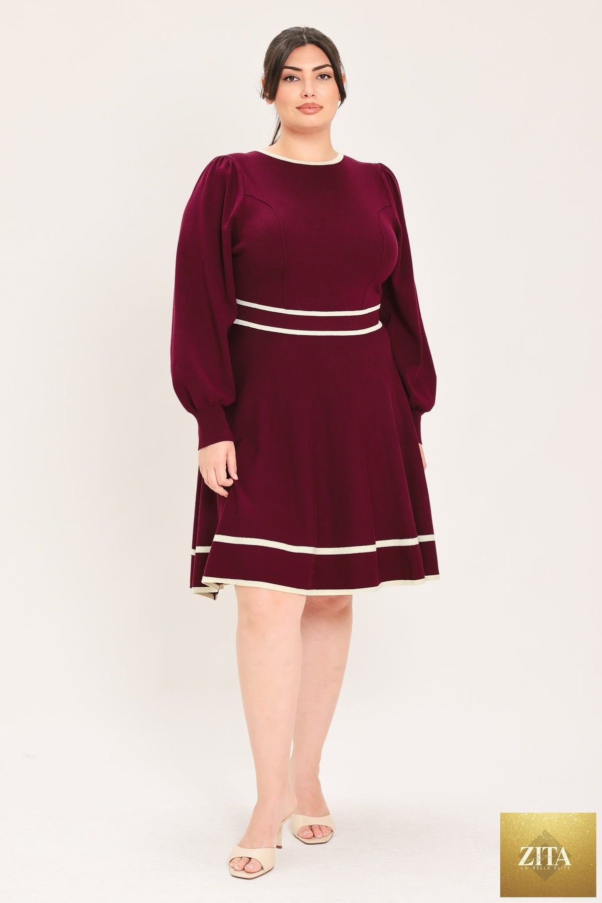 MERLOT IVORY MOMENT SWEATER MINI DRESS