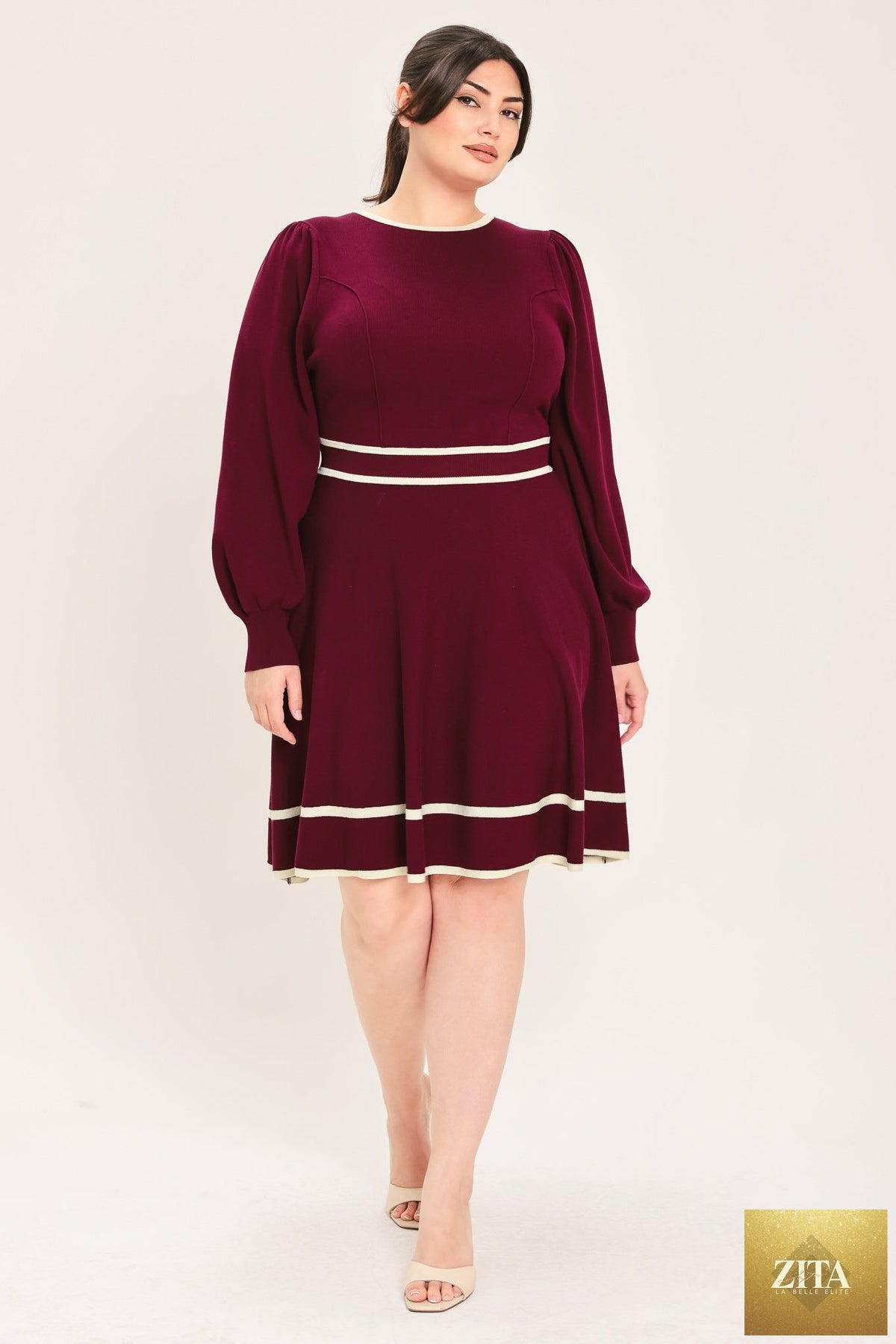 MERLOT IVORY MOMENT SWEATER MINI DRESS