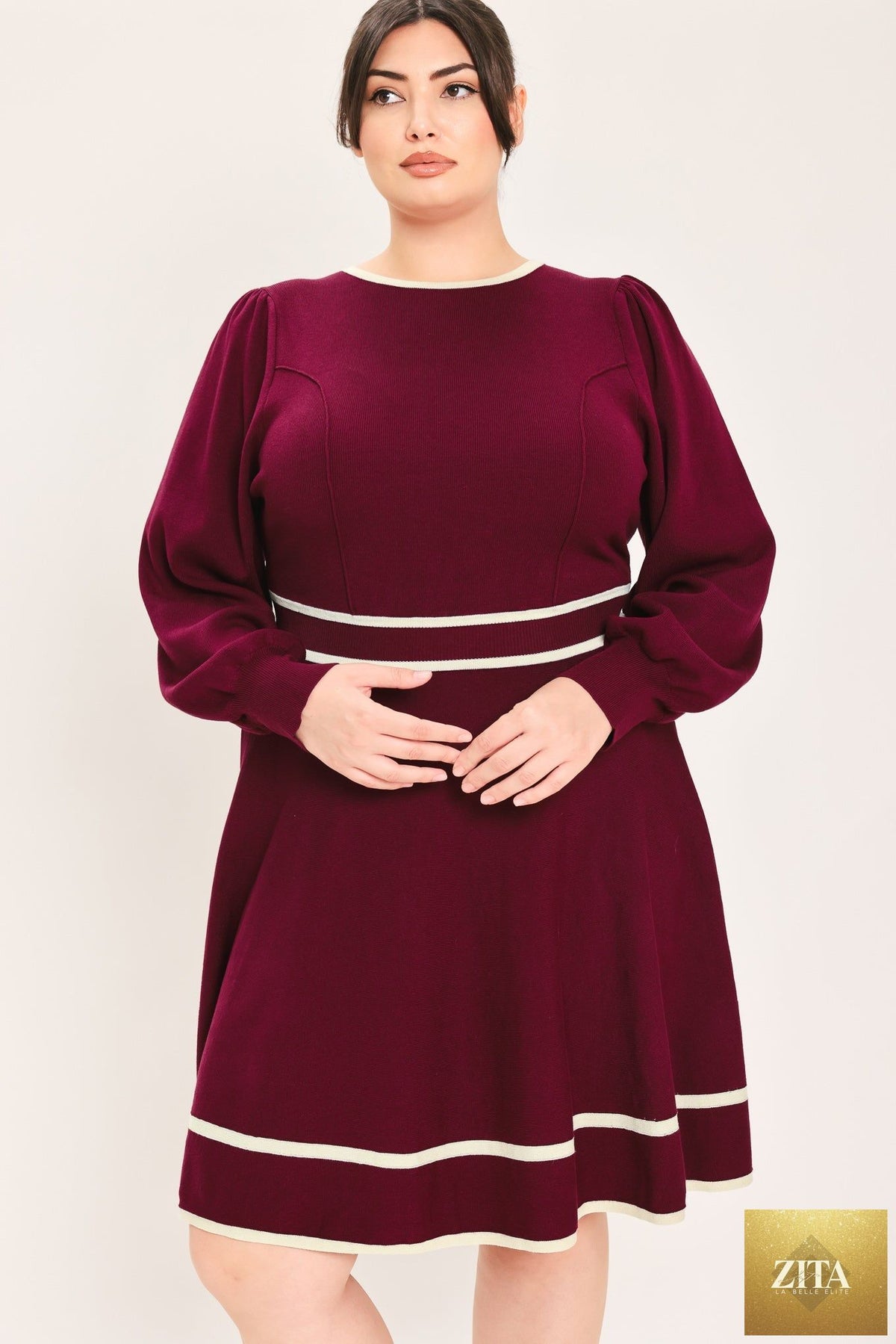 MERLOT IVORY MOMENT SWEATER MINI DRESS
