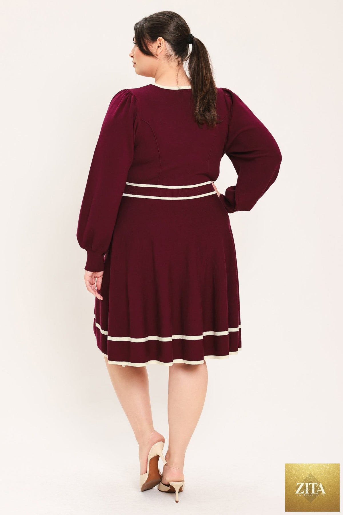 MERLOT IVORY MOMENT SWEATER MINI DRESS