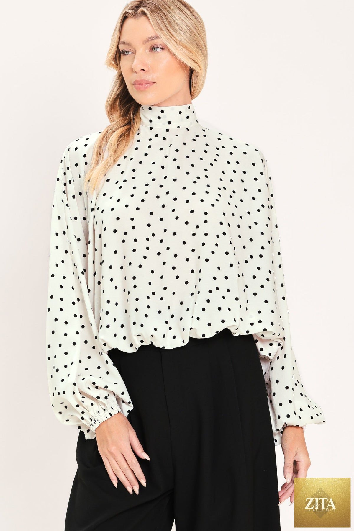 PEARL SPECKLE CHIC WOVEN TOP