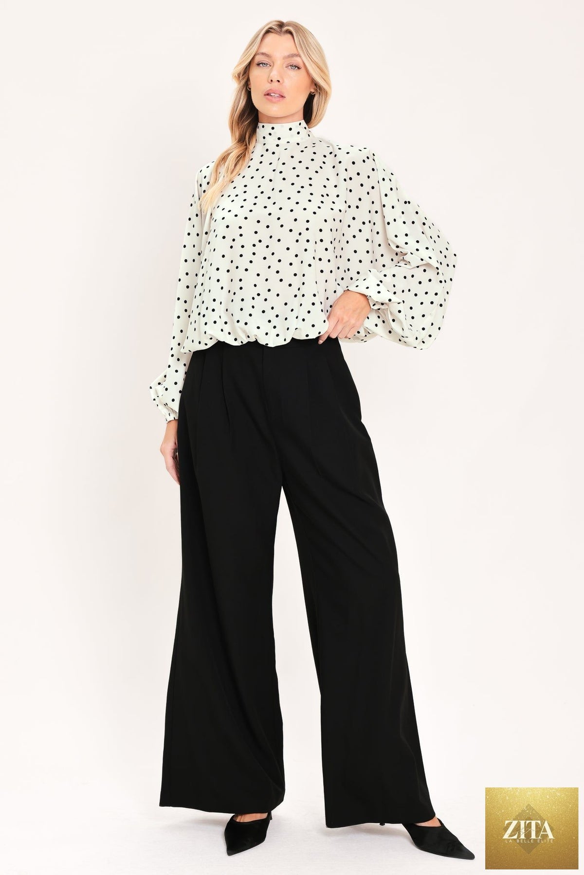 PEARL SPECKLE CHIC WOVEN TOP