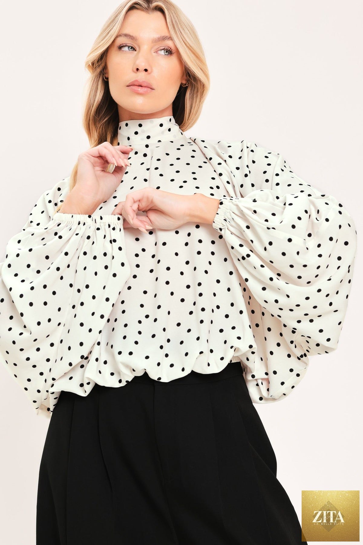 PEARL SPECKLE CHIC WOVEN TOP