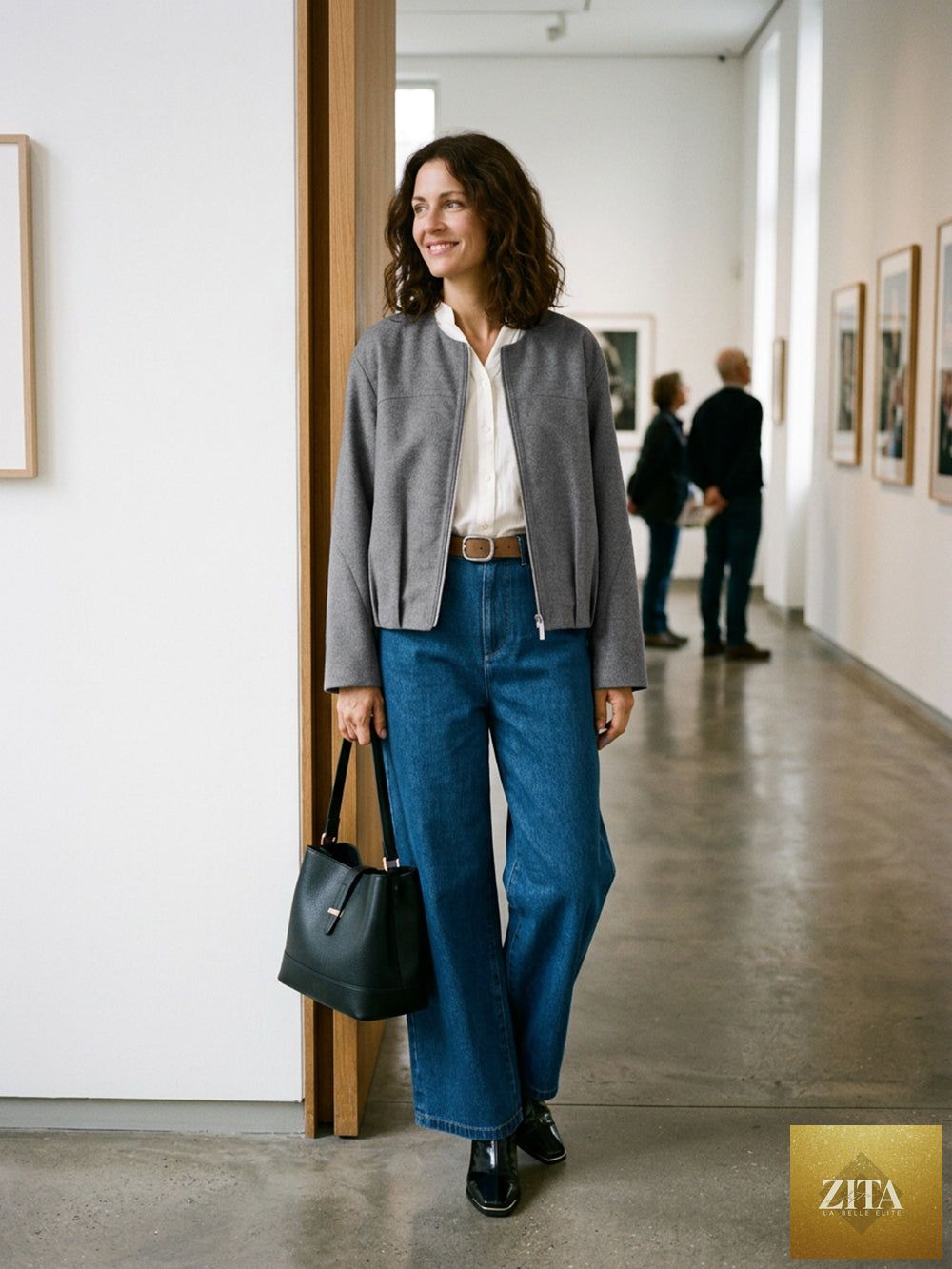 Wool Modular Scarf Collar Jacket MARIELA