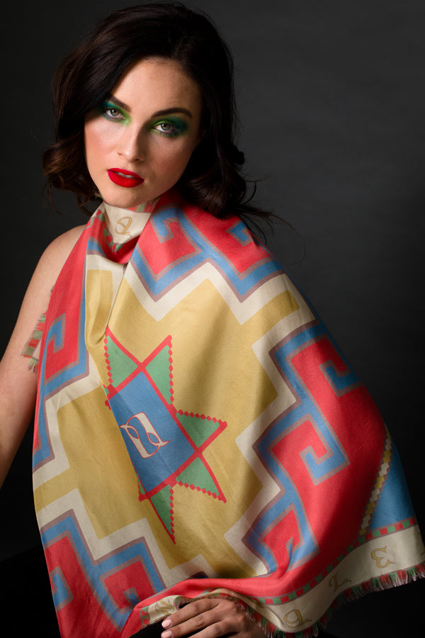Armenian Alphabet #3 Silk Square Scarf