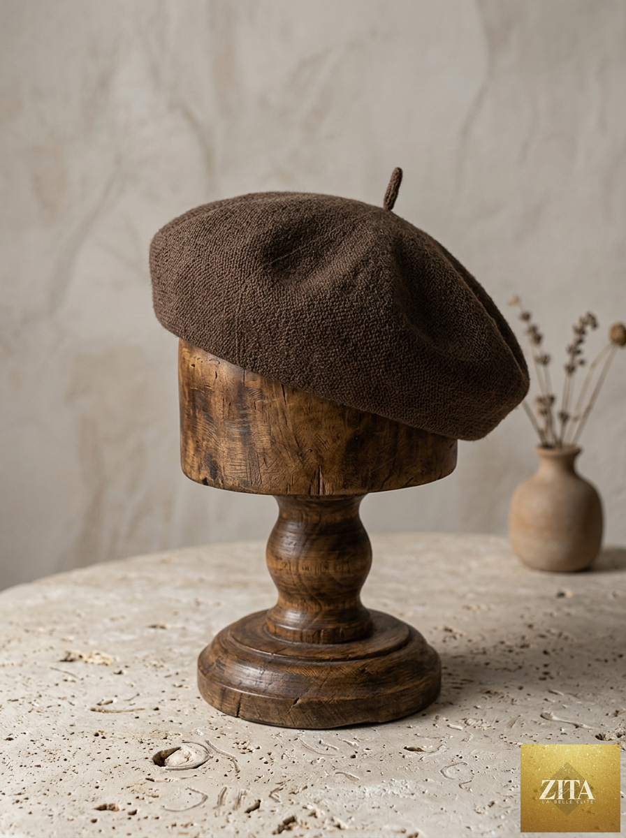 Linen Knit Beret Hat for Women Lightweight Breathable Summer Artist Cap