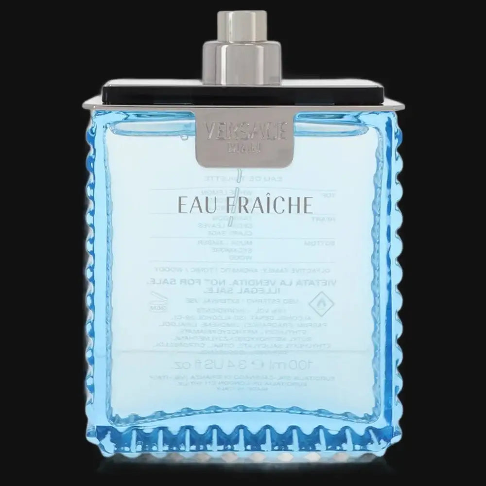 Gamer Scents Man Eau Fraiche by Versace men's cologne spray, 3.4 oz, Eau de Toilette tester with sleek bottle design