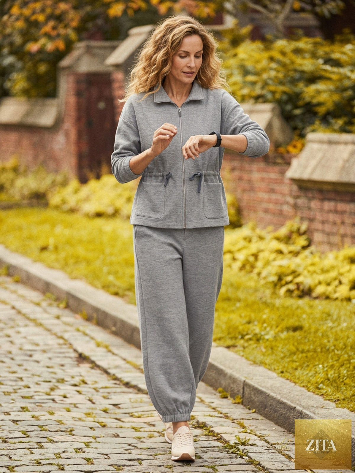 Wool Mid Waist Curved Leg Drawstring Hem Pants ZORELLE