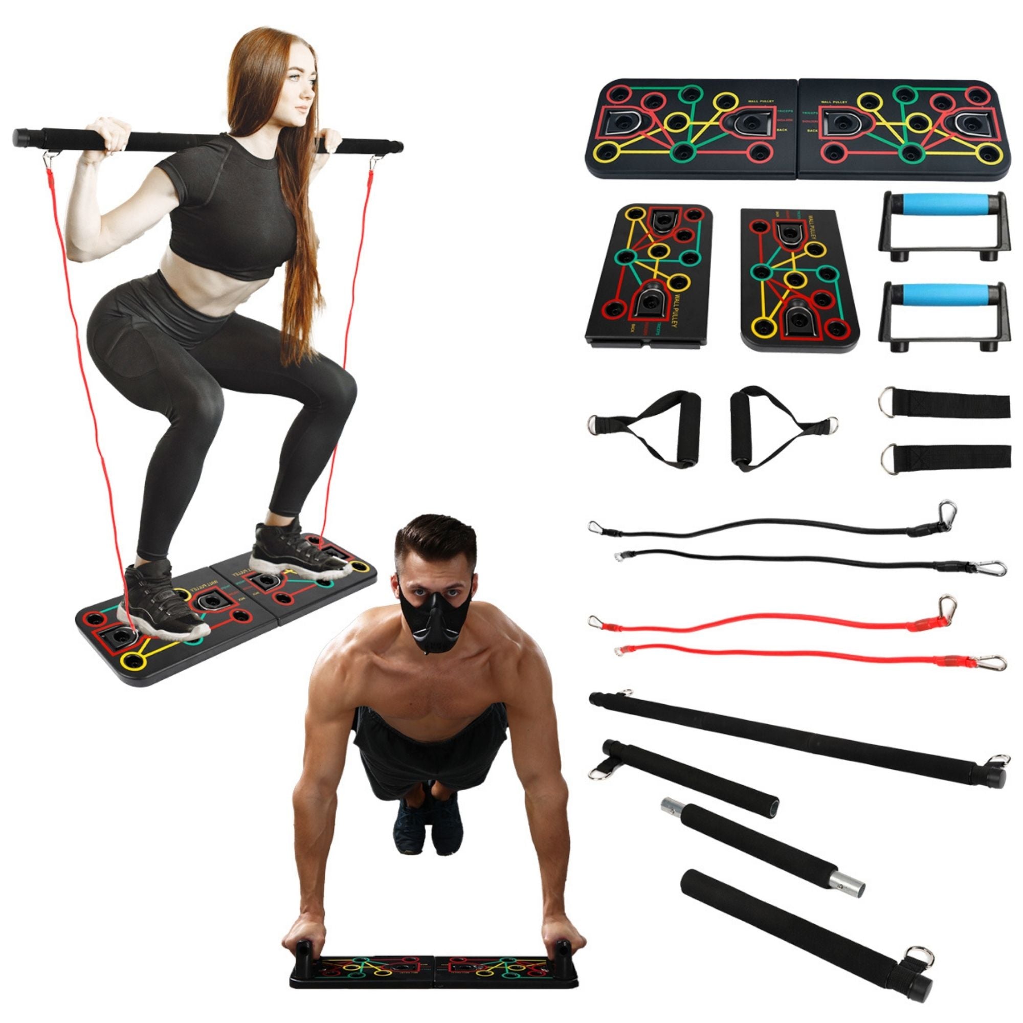 9 in 1 Push Up Rack Board System Fitness Workout Train Gym Exercise Copper Hecuba