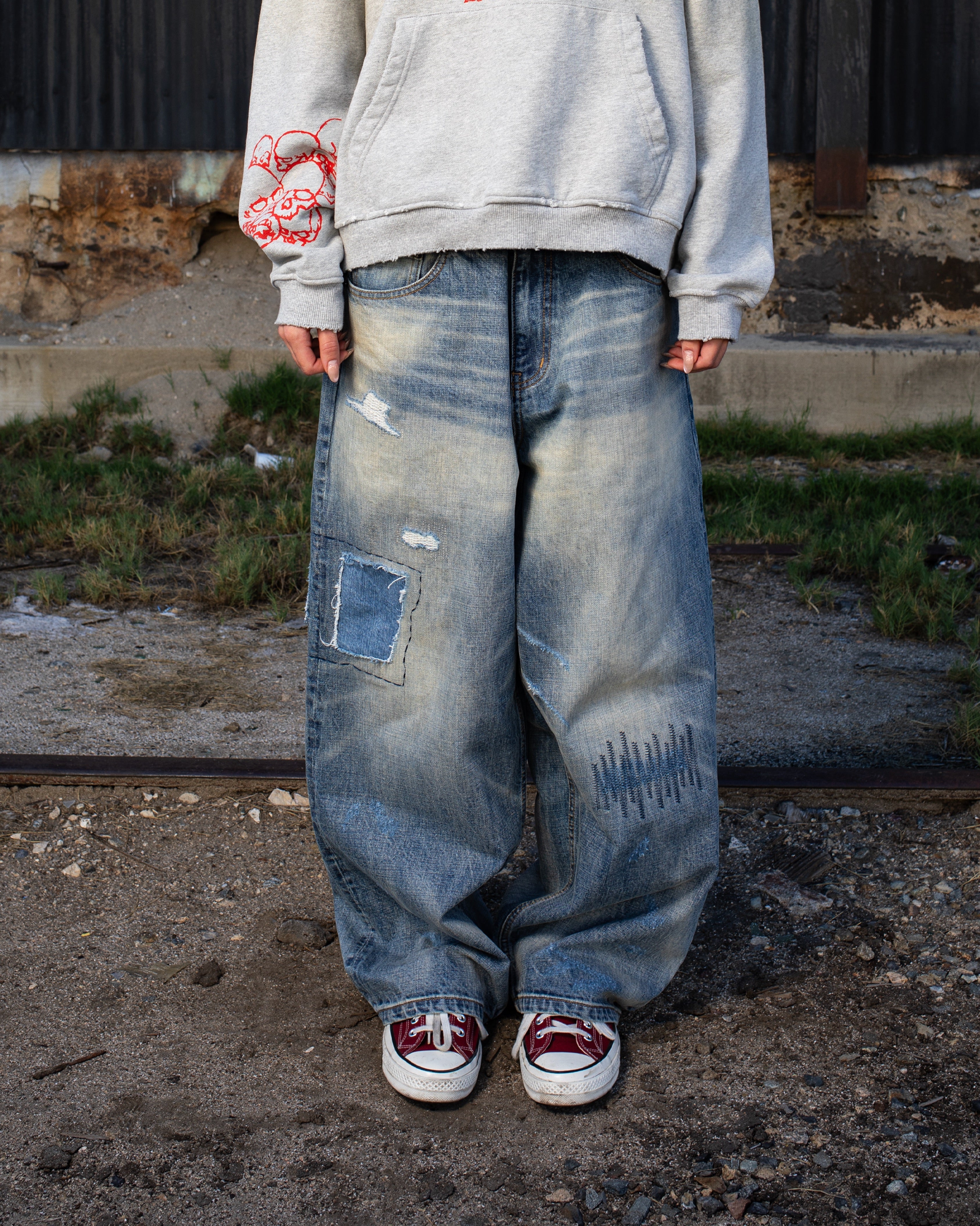 Blue Repaired Selvedge Denim