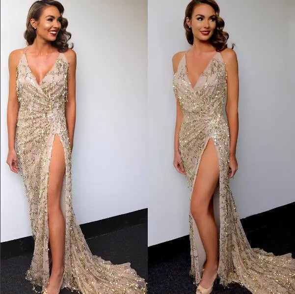 Fringe High Cut Sling Dress for Women
