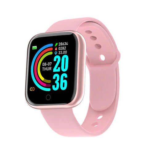 Multifunctional Smart Watch Men Women Bluetooth Connected Phone Music Pink Lucky
