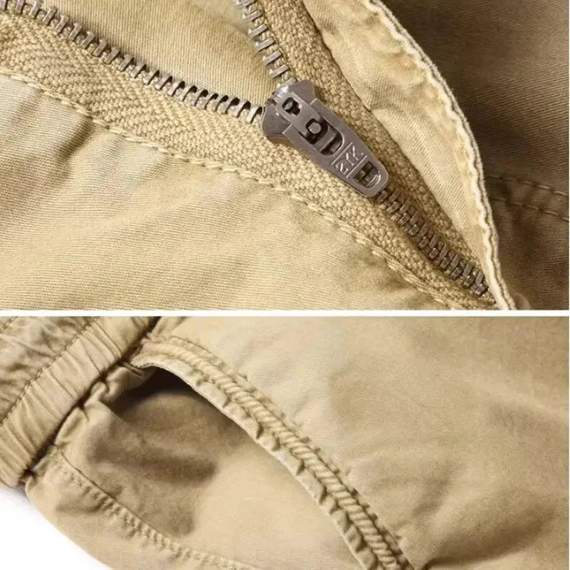 Mandotos Cargo Pants for Men Cotton Full Length Tactical Military Cargo Trousers Gray