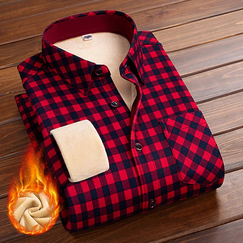 Winter Women Plus Velvet Thick Shirt Style Jacket Warm Coat Casual Fleece