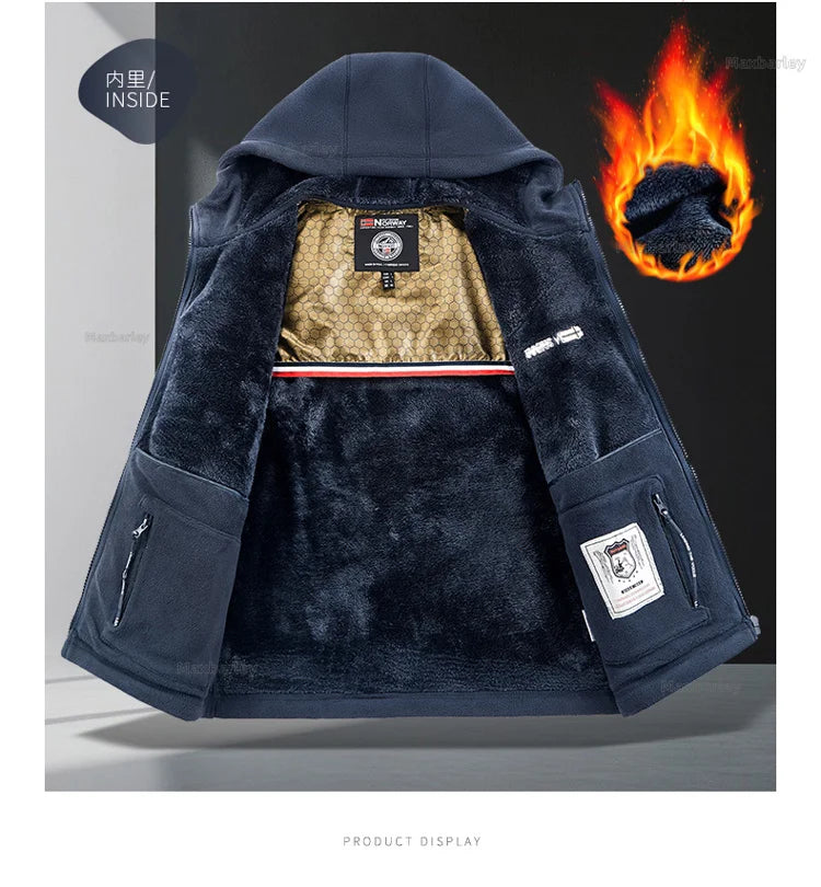 Maxbarley Winter Sportswear Set Mens Retro Training Thick Fleece Jacket + Pants Two Piece Set Casual Ski Running Tracksuit Suit ZITA LA BELLE ÉLITE