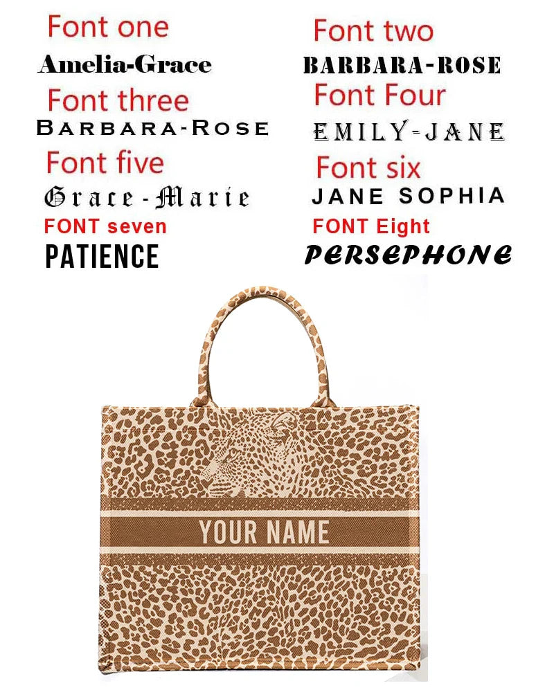 Personalized custom women's tote bag, canvas printed handbag, large capacity beach bag