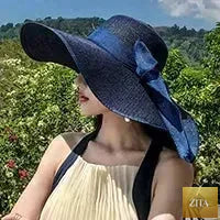 Women Sun Hat Big Eaves Waves Beach Cap Ladies Hat Big Brim Sun Visors UV Cut Bucket Panama Cap Foldable Straw Sunscreen Vintage