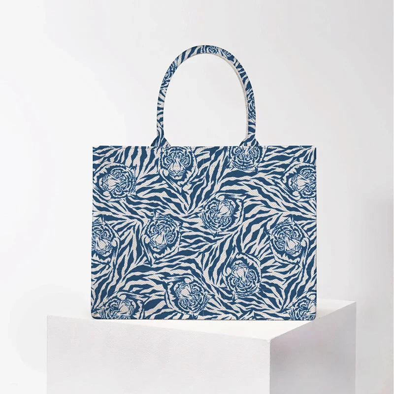 Personalized custom women's tote bag, canvas printed handbag, large capacity beach bag