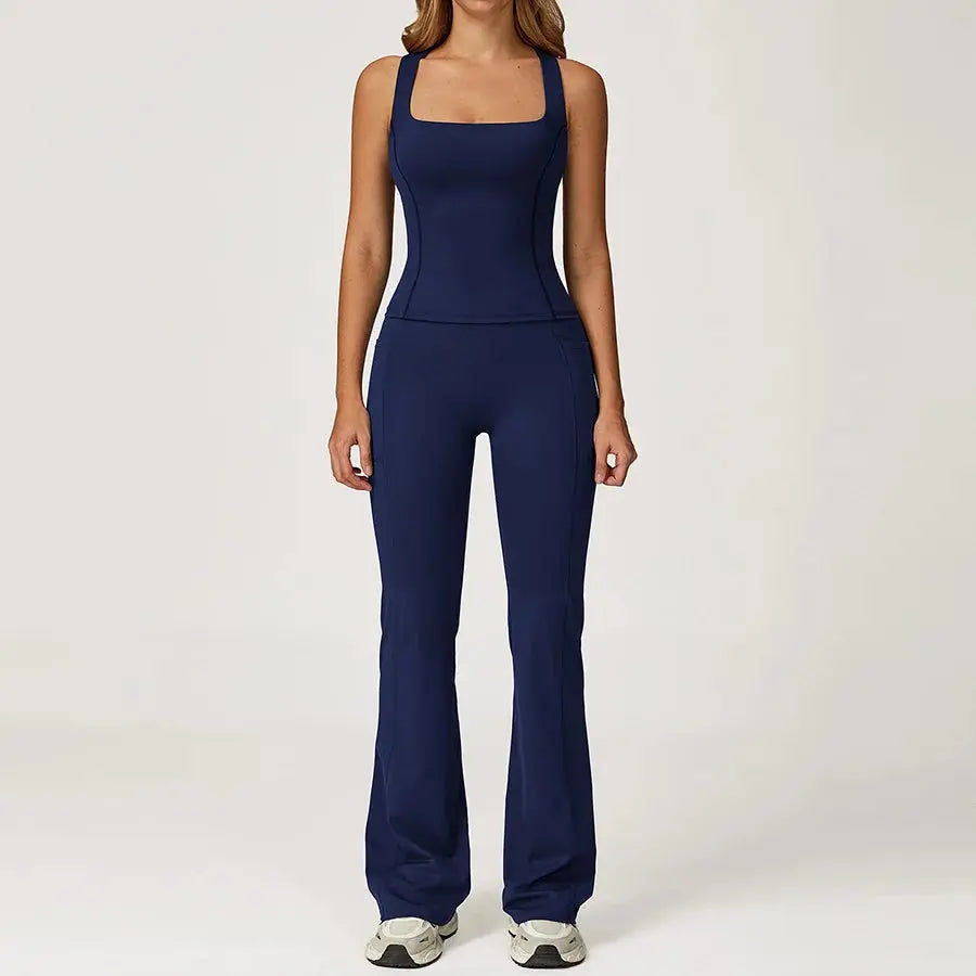 Yoga Set 2 Pieces Workout Outfits Fitness Sportswear Gym Tracksuit High Waist Leggings Sports Vest Athletic Wear Women Clothes ZITA LA BELLE ÉLITE